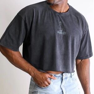 Jj Malibu Beef Washed Black Cropped Tee